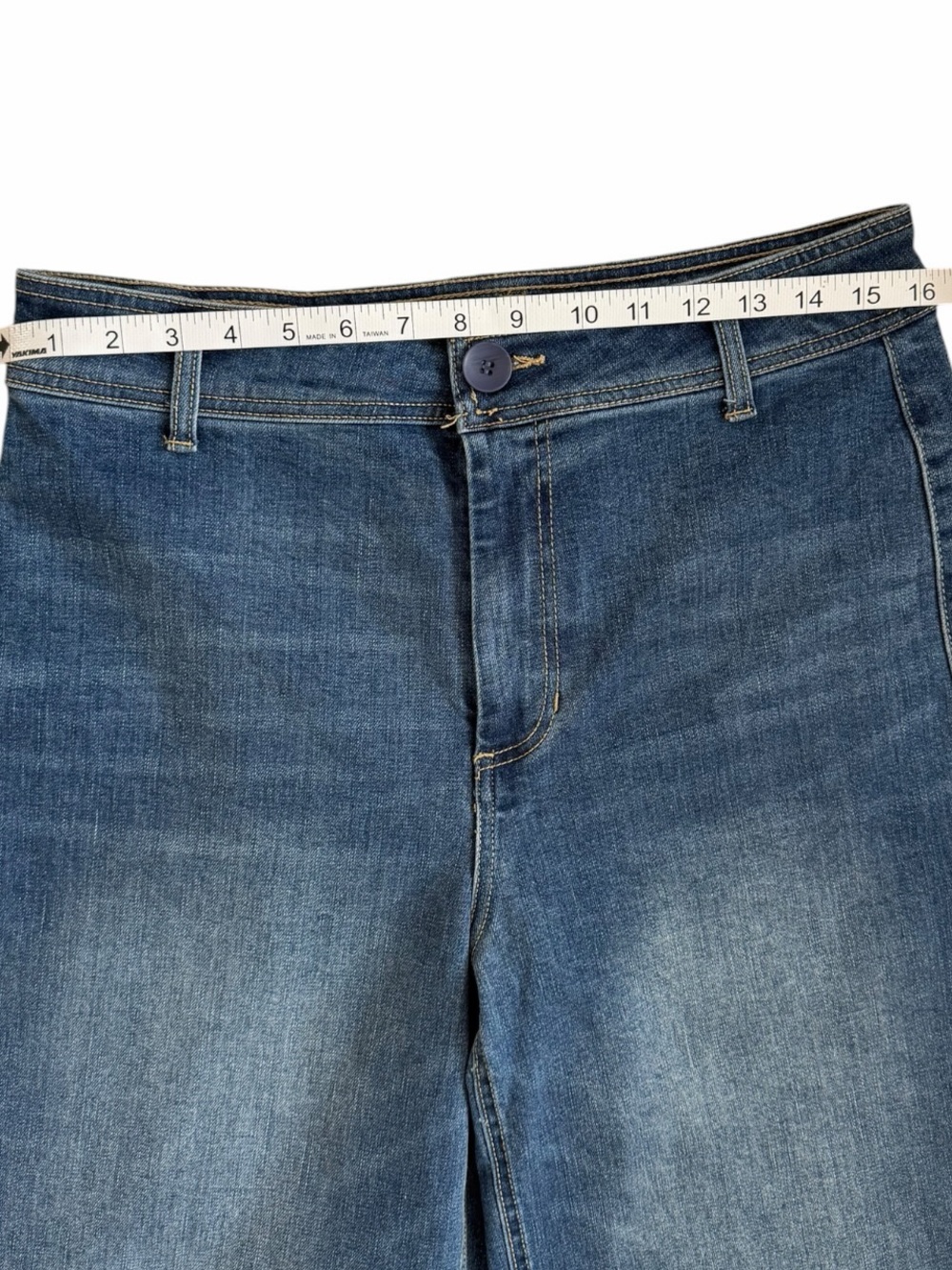 OAT New York High-Rise Wide-Leg Raw Hem Denim Jeans Size 10 / 30 - Picture 8 of 12